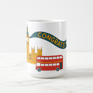 Londen-thema "Gefeliciteerd!"-groet met Big Ben Koffiemok