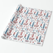 Londen Thema Gift Wrap Cadeaupapier (Uitgerold)