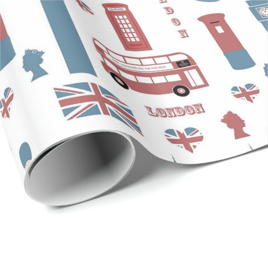 Londen Thema Gift Wrap Cadeaupapier (Rol Hoek)