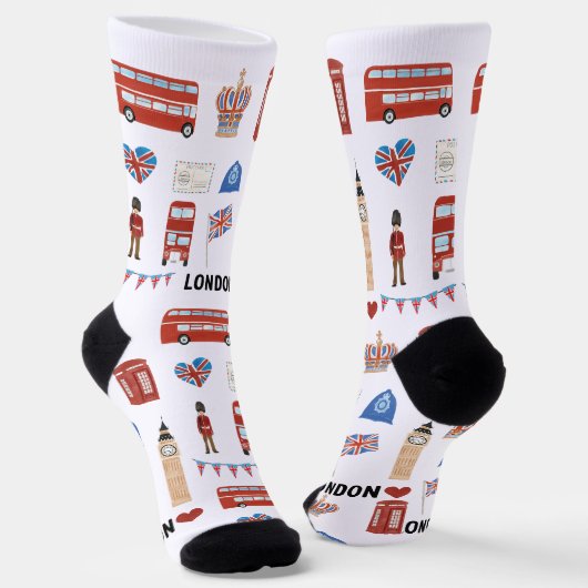 Londen Theme Crew Sokken | Cadeau voor reisliefheb (Gebogen)