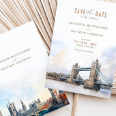 Londen Tower Bridge Big Ben heeft de datum gered Kaart