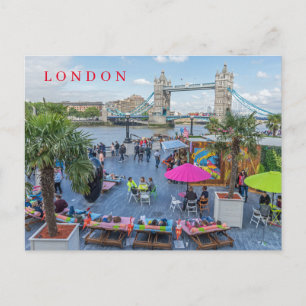 Londen Tower Bridge in de zomer uitzicht briefkaar Briefkaart