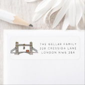 Londen Tower Bridge Kerstretouradres Etiket (Insitu)