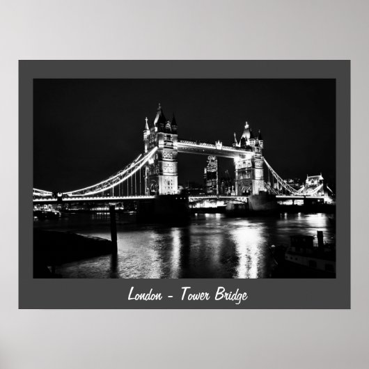 Londen - Tower Bridge, Nacht Nr.2 (Poster) Poster (Voorkant)