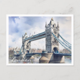 Londen Tower Bridge Reizen Waterverf Briefkaart