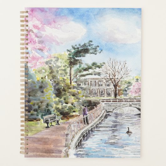 Londen Town Carshalton Park in het voorjaar Planner (Voorkant)