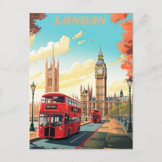 Londen Travel Briefkaart Art, Londen Travel Art, E (Voorkant)