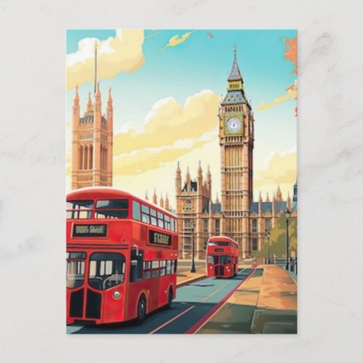 Londen Travel Briefkaart Art, Londen Travel Art, E (Voorkant)