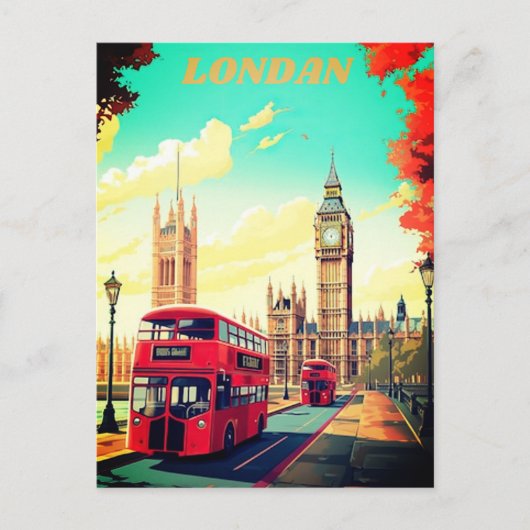 Londen Travel Briefkaart Art, Londen Travel Art, E (Voorkant)