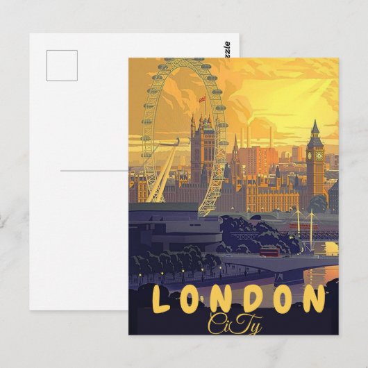 Londen Travel Briefkaart Art, Londen Travel Art, E (Voorkant / Achterkant)