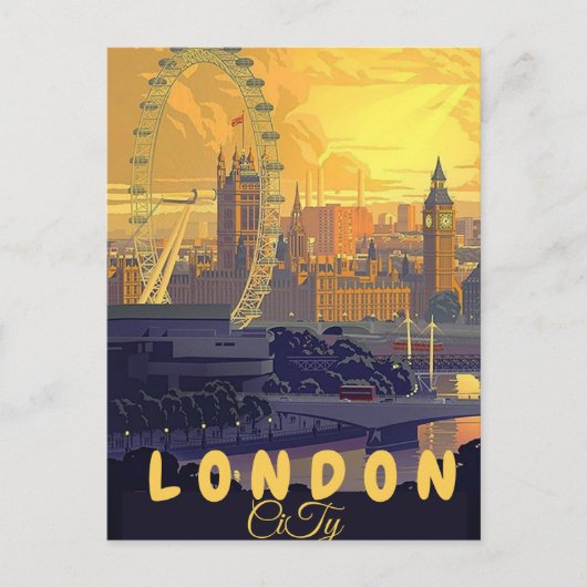 Londen Travel Briefkaart Art, Londen Travel Art, E (Voorkant)