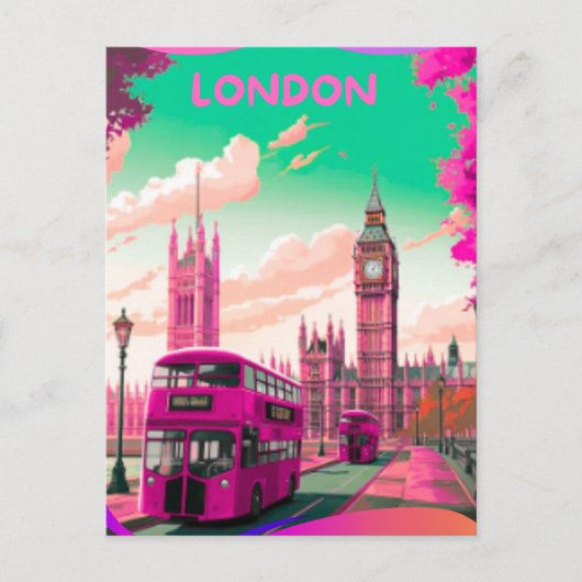 Londen Travel Briefkaart Art, Londen Travel Art, E (Voorkant)