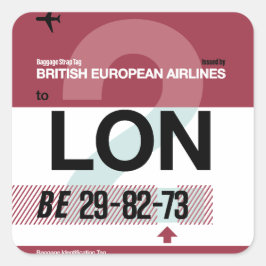 Londen - Travel Label Square Stickers