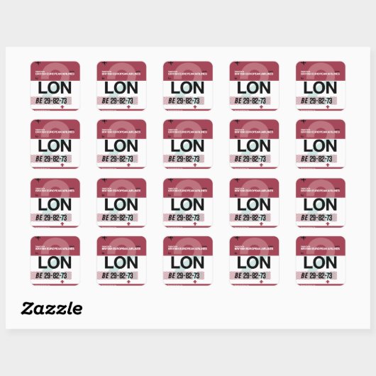 Londen - Travel Label Square Stickers (Vel)