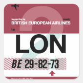 Londen - Travel Label Square Stickers (Voorkant)