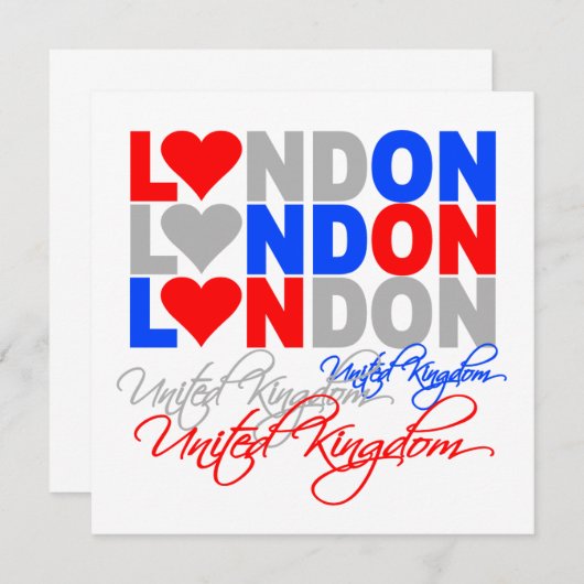 Londen uitnodiging - kies stijl & pas aan! (Voorkant / Achterkant)