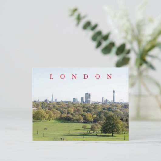 Londen uitzicht vanaf Primrose Hill briefkaart (Staand voorkant)