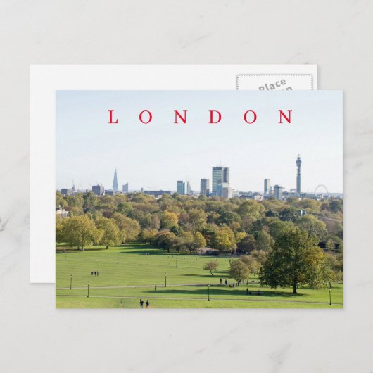 Londen uitzicht vanaf Primrose Hill briefkaart (Voorkant / Achterkant)