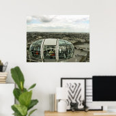 LONDEN UITZICHT VIA LONDON EYE PODS Poster (Thuiskantoor)