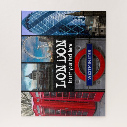 Londen, uitzichten, met aangepast bericht legpuzzel (Verticaal)