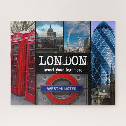 Londen, uitzichten, met aangepast bericht legpuzzel (Horizontaal)