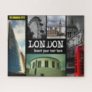 Londen, uitzichten, met aangepaste tekst legpuzzel