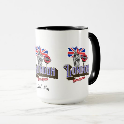 Londen UK, Big Ben, Underground, Union Jack Mok (Voorkant rechts)