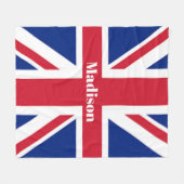 Londen UK Britse Vlag Custom Name Union Jack Fleece Deken (Voorkant (Horizontaal))