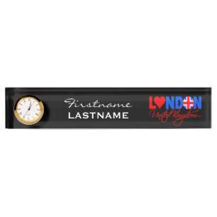 Londen UK custom desk naam bord Naambordje