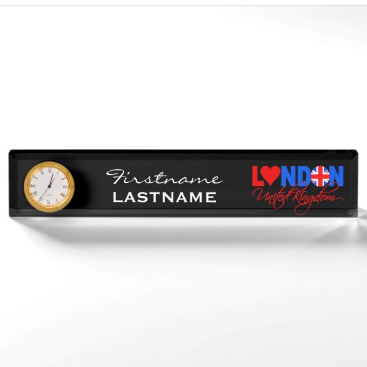 Londen UK custom desk naam bord Naambordje (Voorkant)