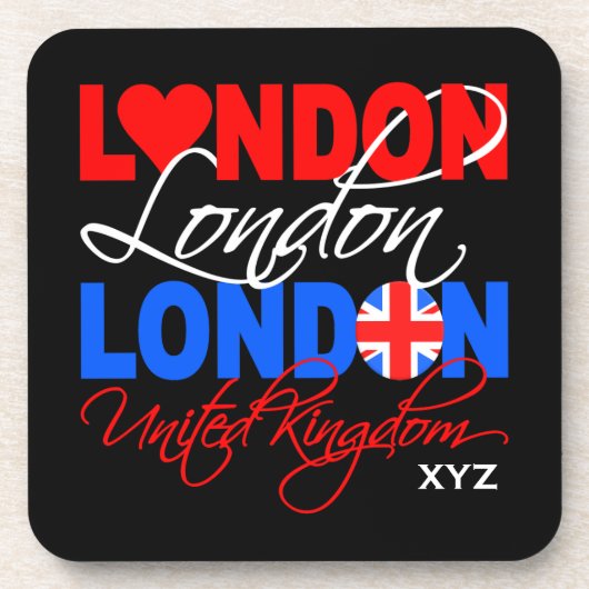 Londen UK custom monogram onderzetters (Voorkant)