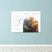 Londen UK Kaart Bruiloft Verloving Foto Gift Canvas Afdruk (Insitu (Houten vloer))