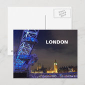 Londen UK Night Landscape London Eye Uitzicht Briefkaart (Voorkant / Achterkant)