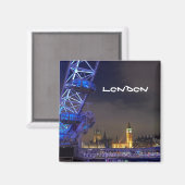 Londen UK Night Landscape London Eye Uitzicht Magneet (Voorkant / Achterkant)