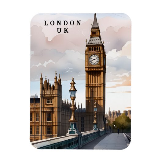 Londen UK reizen kunst magneet (Verticaal)