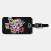 Londen UK retro stijl ontwerp Bagagelabel (Voorkant horizontaal)