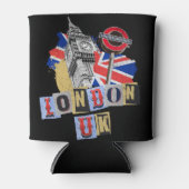 Londen UK retro stijl ontwerp Blikjeskoeler (Voorkant)