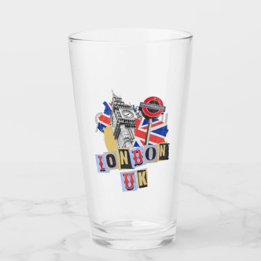 Londen UK retro stijl ontwerp Glas (Voorkant)