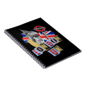 Londen UK retro stijl ontwerp Notitieboek (Rechterzijde)