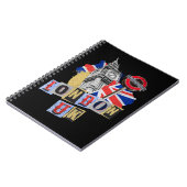 Londen UK retro stijl ontwerp Notitieboek (Linkerzijde)