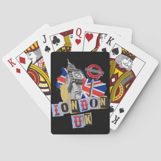 Londen UK retro stijl ontwerp Pokerkaarten (Achterkant)