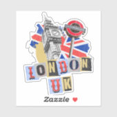 Londen UK retro stijl ontwerp Sticker (Vel)
