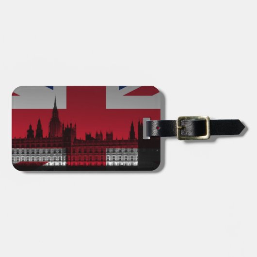 Londen Union Jack Bagagelabel (Voorkant horizontaal)