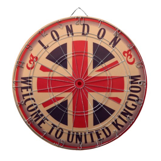 Londen - Union Jack - Welkom in het Verenigd Konin Dartbord (Voorkant)