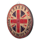 Londen - Union Jack - Welkom in het Verenigd Konin Dartbord (Voorkant Rechts)