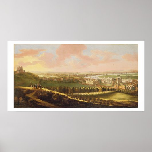 Londen van Greenwich Hill, c.1680 (olie op canvas) Poster (Voorkant)