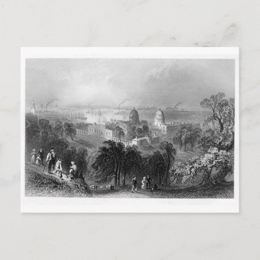 Londen van Greenwich Park 1840 Briefkaart (Voorkant)
