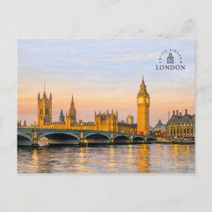 Londen, Verenigd Koninkrijk Aquarel Souvenir Briefkaart