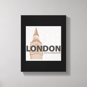 Londen Verenigd Koninkrijk Big Ben Minimalistische Canvas Afdruk