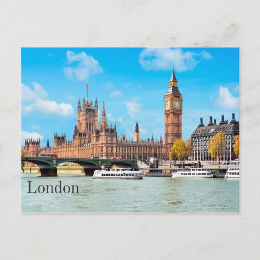 Londen, Verenigd Koninkrijk Big Ben Uitzicht Briefkaart (Voorkant)